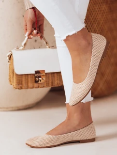 Dámske semišové baleríny s plochým podpätkom GLAMINO white FashionStreet ZY0764