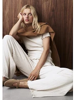 model 22294107 Rib Straight Trousers Silk White  Silk White - Triumph