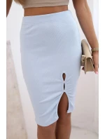 Dámská model 21774831 sukně s knoflíky kostkovaná béžová - K-Fashion