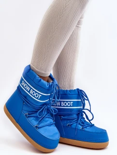 Dámské vázané sněhové boty modré model 21642407 - Boto