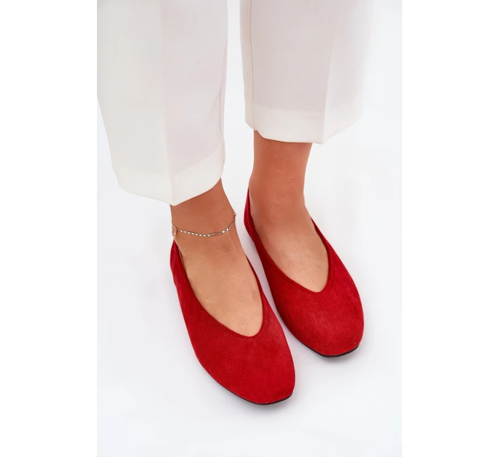 Klasické Baletky Z Eko Semiše Červené model 21687300 - Boto
