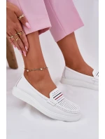 Dámské Kožené Mokasíny Bílé model 21696947 - EVENTO