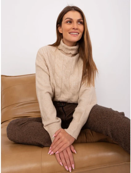 Sweter AT SW model 19157893 beżowy - FPrice Sweter AT SW model 19157893 beżowy - FPrice