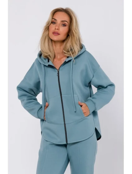 M761 Mikina s kapucňou na zips a klokaním vreckom - agáve M761 Mikina s kapucňou na zips a klokaním vreckom - agáve