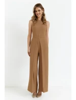 K184 Kombinéza so širokými nohavicami - béžová