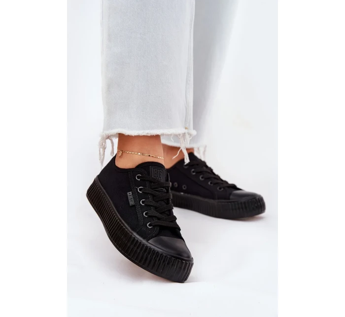 Dámske plátenné tenisky na platforme Big Star - čierne