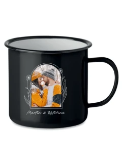 Personalizovaný retro plecháček s květinový ohraničením 