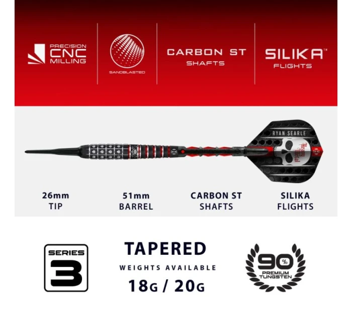 Šípky RYAN SEARLE SERIES 3 90% softip Šípky RYAN SEARLE SERIES 3 90% softip