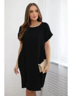 Šaty s vreckami čierne
