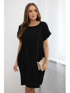 Šaty s vreckami čierne