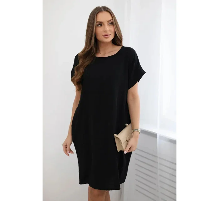 Šaty s vreckami čierne