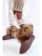 Damskie Zamszowe Śniegowce Z Futerkiem Szare Alexa Damskie Zamszowe Śniegowce Z Futerkiem Szare Alexa