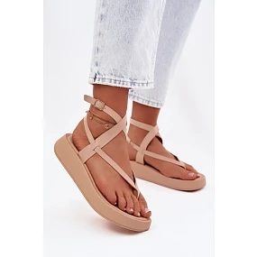 Dámske sandále žabky na platforme Beige Gelira Dámske sandále žabky na platforme Beige Gelira