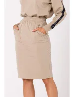 M728 Priliehavá sukňa s vreckami - béžová M728 Priliehavá sukňa s vreckami - béžová