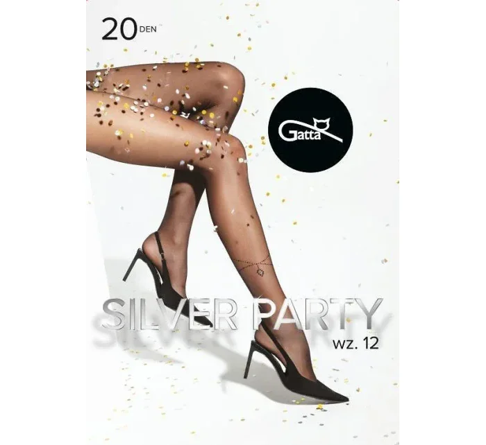 Stříbrné společenské punčocháče model 20610525 - Gatta Stříbrné společenské punčocháče model 20610525 - Gatta