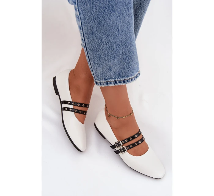 Dámske baleríny s remienkami Deliora - biele Dámske baleríny s remienkami Deliora - biele