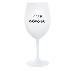 MOJE ODMĚNA - bílá sklenice na víno 350 ml MOJE ODMĚNA - bílá sklenice na víno 350 ml