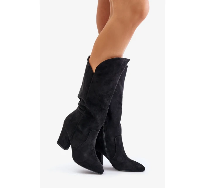 Dámske topánky na podpätku MP401-1 Black - Krok vo veľkom štýle