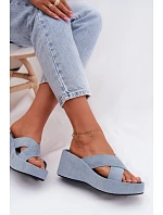 Dámske semišové ponožky G517 modré - Joalice Paris