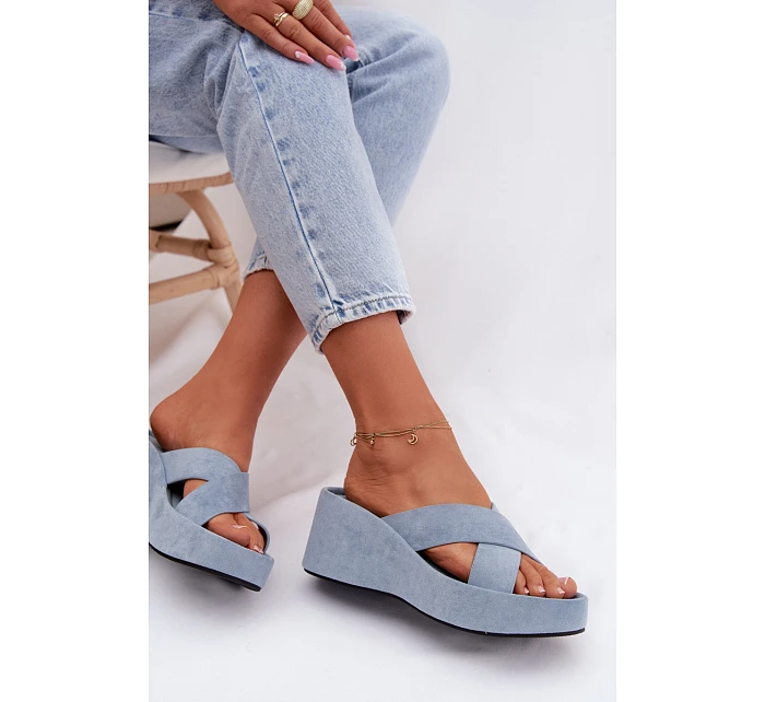 Dámske semišové ponožky G517 modré - Joalice Paris