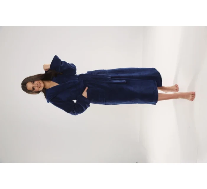 Dlouhý dámský župan s kapucí model 16115315 LUNA II - De Lafense