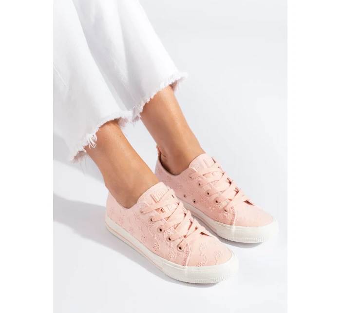 Trendy tenisky ružové dámske bez podpätku Trendy tenisky ružové dámske bez podpätku