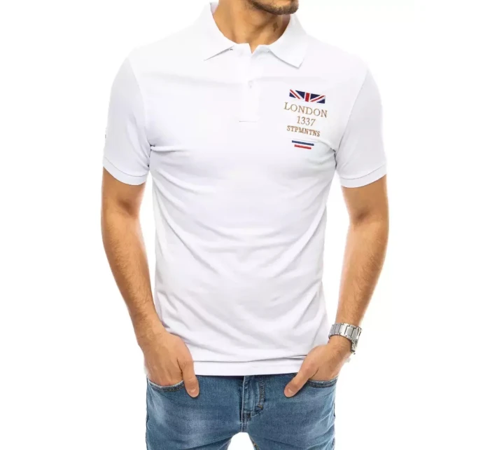 FashionStreet biele vyšívané polo tričko PX0436