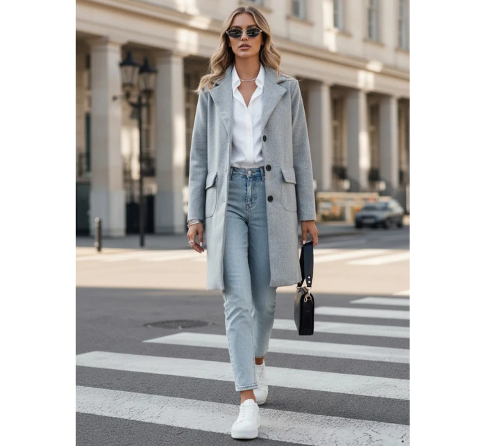 Dámský  kabát světle šedý Dstreet model 21980428 - FashionStreet