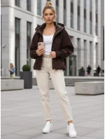 Dámska prechodná bunda s odnímateľnou kapucňou hnedá FashionStreet TY5638