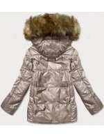 Krátka prechodná prešívaná bunda v ťavej farbe (H-202)