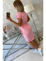 Šaty s obálkovým spodným dielom vo svetlo ružovej farbe