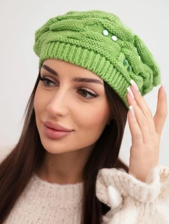 Dámská zimní čepice s ozdobným pletením a krystalky model 21878101 - K-Fashion