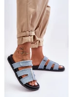 Dámské látkové sandály na zip Modrý model 21628635 - Boto Dámské látkové sandály na zip Modrý model 21628635 - Boto