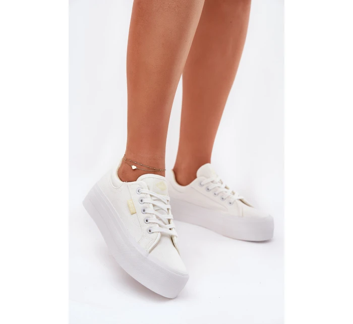 Trampki Damskie Na Platformie Lee Cooper LCW-25-31-3450L Białe