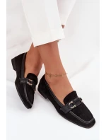 Mokasyny Loafersy Damskie Z Ozdobnym Elementem Czarne Evelora Mokasyny Loafersy Damskie Z Ozdobnym Elementem Czarne Evelora