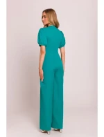 model 20970764 Kombinéza s puff rukávy tyrkysová - Moe