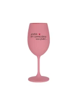 PROTOŽE BÝT SOMMELIÉRKA NENÍ PRDEL - růžová sklenice na víno 350 ml