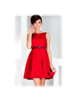 Dámské společenské šaty se a páskem středně dlouhé červené Červená  model 15042335 - numoco