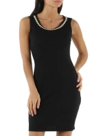 Spoločenské značkové šaty LUXESTAR zdobené perlami krátke čierne - Čierna - LUXESTAR