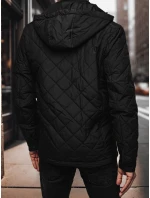 Pánska prechodná bunda s kapucňou čierna FashionStreet TX4991