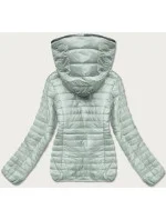 Mätovo sivá dámska bunda s kapucňou (DL011)