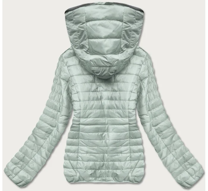 Mätovo sivá dámska bunda s kapucňou (DL011)