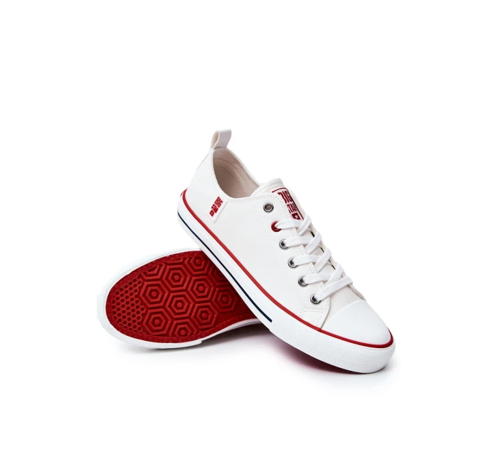 Męskie Skórzane Trampki BIG STAR JJ174069 Białe Męskie Skórzane Trampki BIG STAR JJ174069 Białe