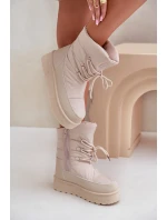 Śniegowce Na Platformie Na Zamek Big Star OO274885 Beżowe Śniegowce Na Platformie Na Zamek Big Star OO274885 Beżowe