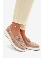 Dámské síťované mokasíny Sergio Leone MK097H béžové