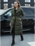 Dámsky zimný dlhý prešívaný kabát FAVI zelený FashionStreet TY4576