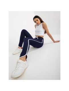 Námořnicky modré základní teplákové kalhoty s lemováním model 21767862 - Rue Paris