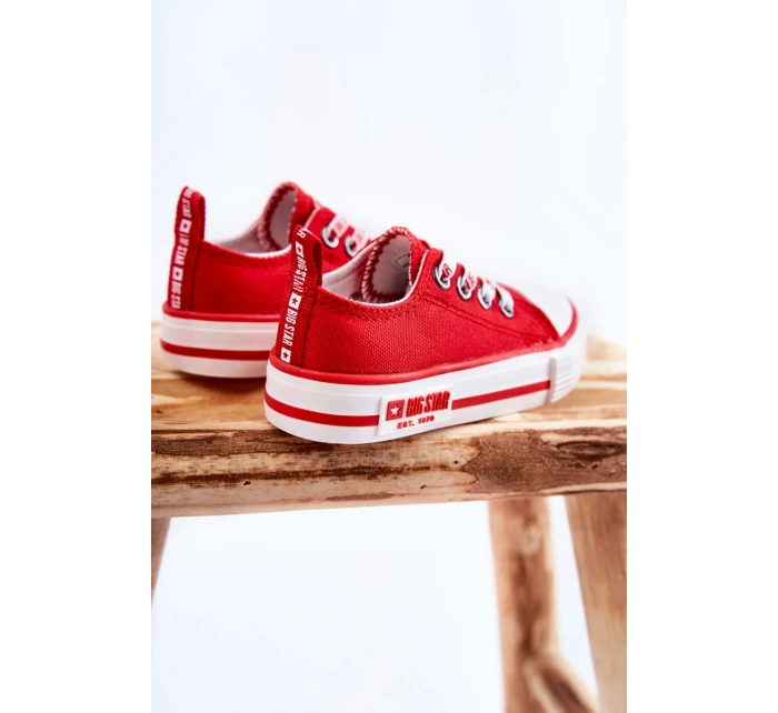Dziecięce Materiałowe Trampki BIG STAR KK374071 Czerwone Dziecięce Materiałowe Trampki BIG STAR KK374071 Czerwone