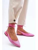 Dámské baleríny s kamínky zdobené růžové model 21629418 - Boto