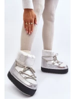 Damskie Śniegowce Z Wiązaniem Srebrne Toolsa Damskie Śniegowce Z Wiązaniem Srebrne Toolsa